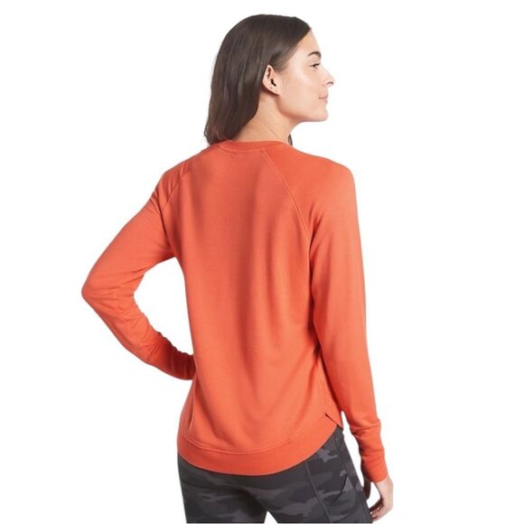 Athleta Women's Orange Haze Mindset Sweatshirt Relax Fit Tulip Hem Small NWOT - Picture 2 of 11
